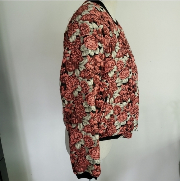Sandro "Evora" Floral Jacquard Bomber Jacket - Picture 7 of 11